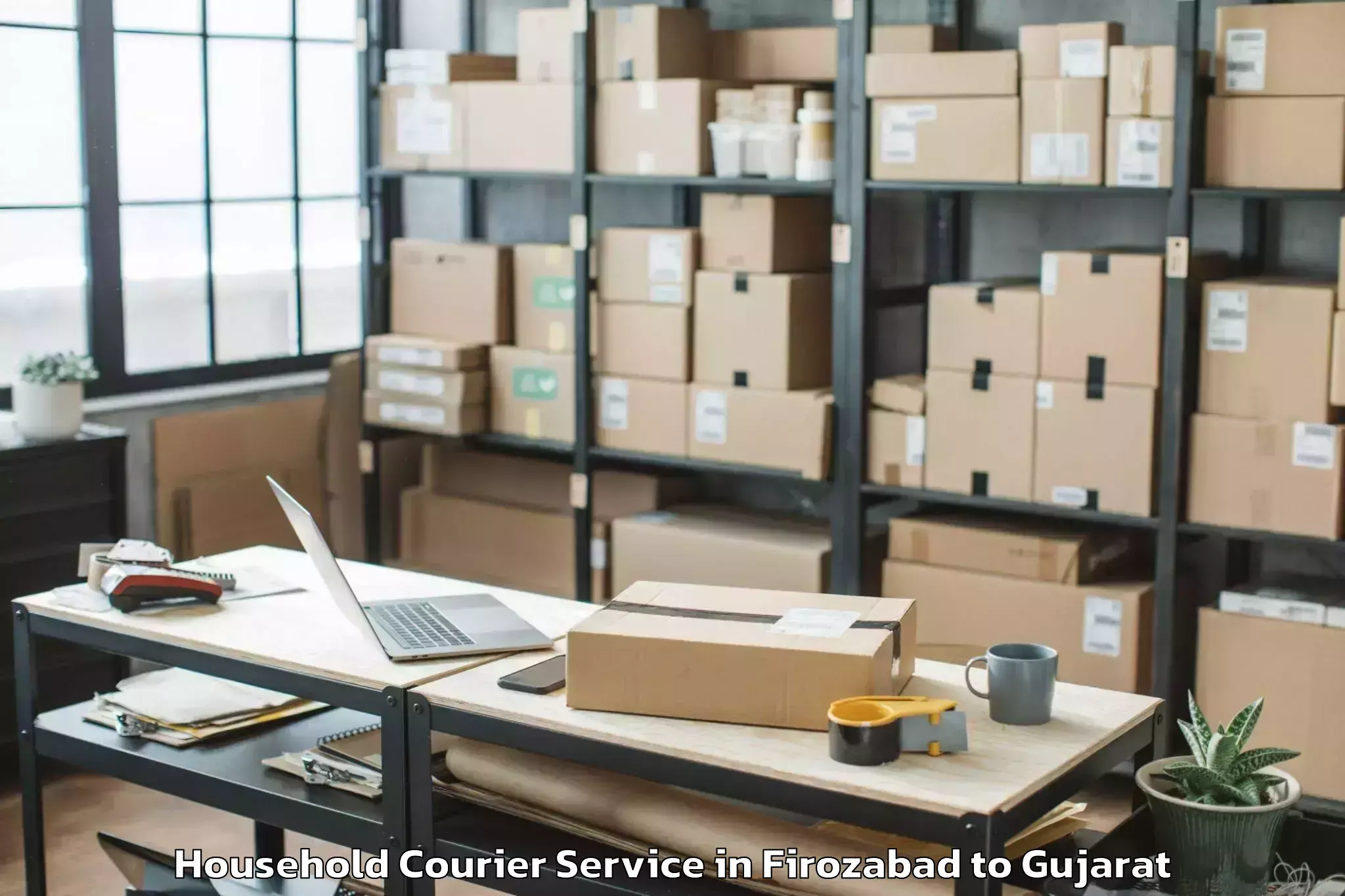 Affordable Firozabad to Vadnagar Household Courier